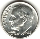 1963 ROOSEVELT DIME in BRILLIANT UNCIRCULATED CONDITION stk RD 8