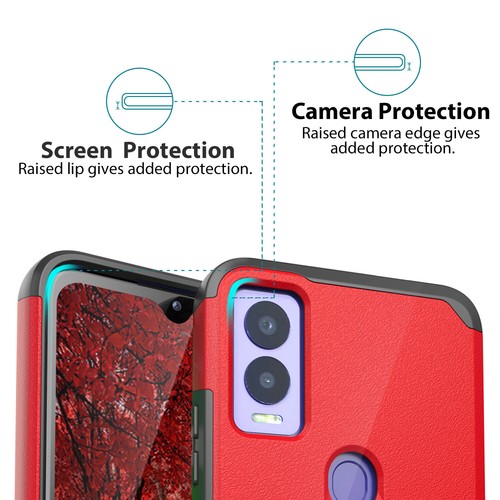 Funda rígida híbrida para teléfono Cricket Magic 5G/AT&T Propel 5G + vidrio templado - Imagen 56 de 73
