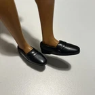 Vintage Barbie MOD 70's Ken Dress Shoes - SQUISHY BLACK LOAFER SHOES - KOREA