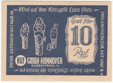*NOTGELDSCHEIN*KUF GmbH, Hannover*10 Rpf.*gültig bis 31.12.1947*