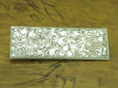 900 Silver Brooch / Floral / Handmade / Real Silver / 9.7g / 55.3 mm