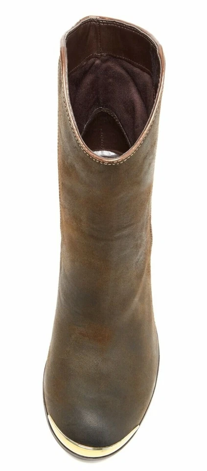 Botín occidental Fergie Chambers para mujer punta de metal gamuza botín oliva talla 8,5 Foto 3 de 3