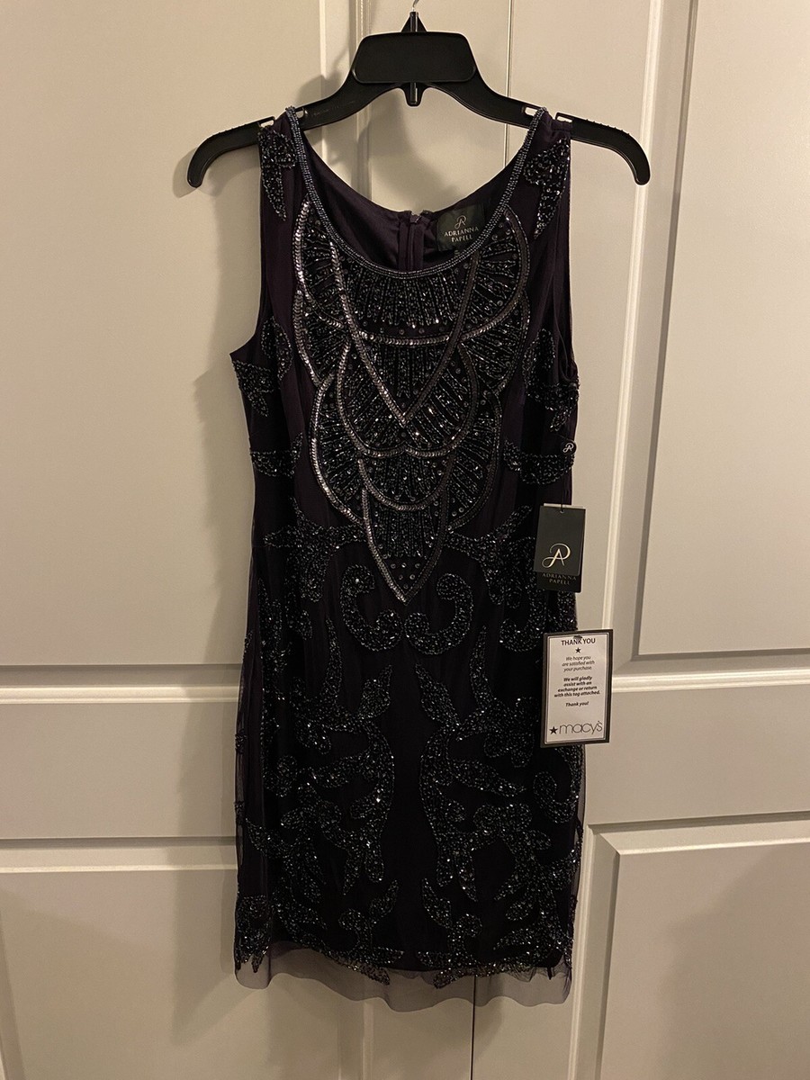 Adrianna Papell Beaded Short Dress Size 4