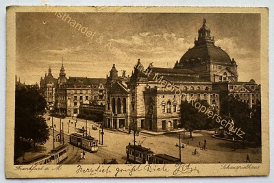 AK Frankfurt am Main 1927 Schauspielhaus Straßenbahn 