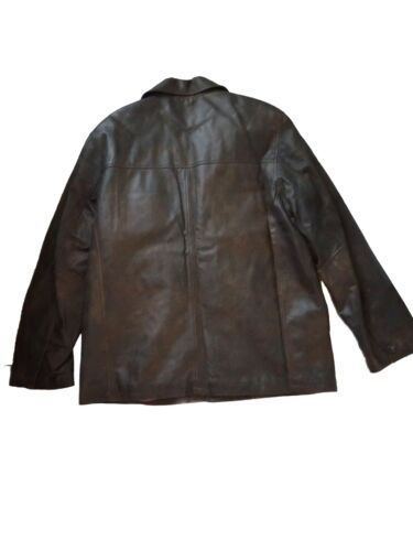 Buckle BKE 67 Leather Coat Mens XL Brown Distressed Bomber Jacket New - Picture 2 of 8