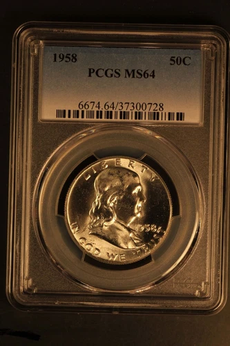1958 FRANKLIN HALF DOLLAR PCGS MS-64