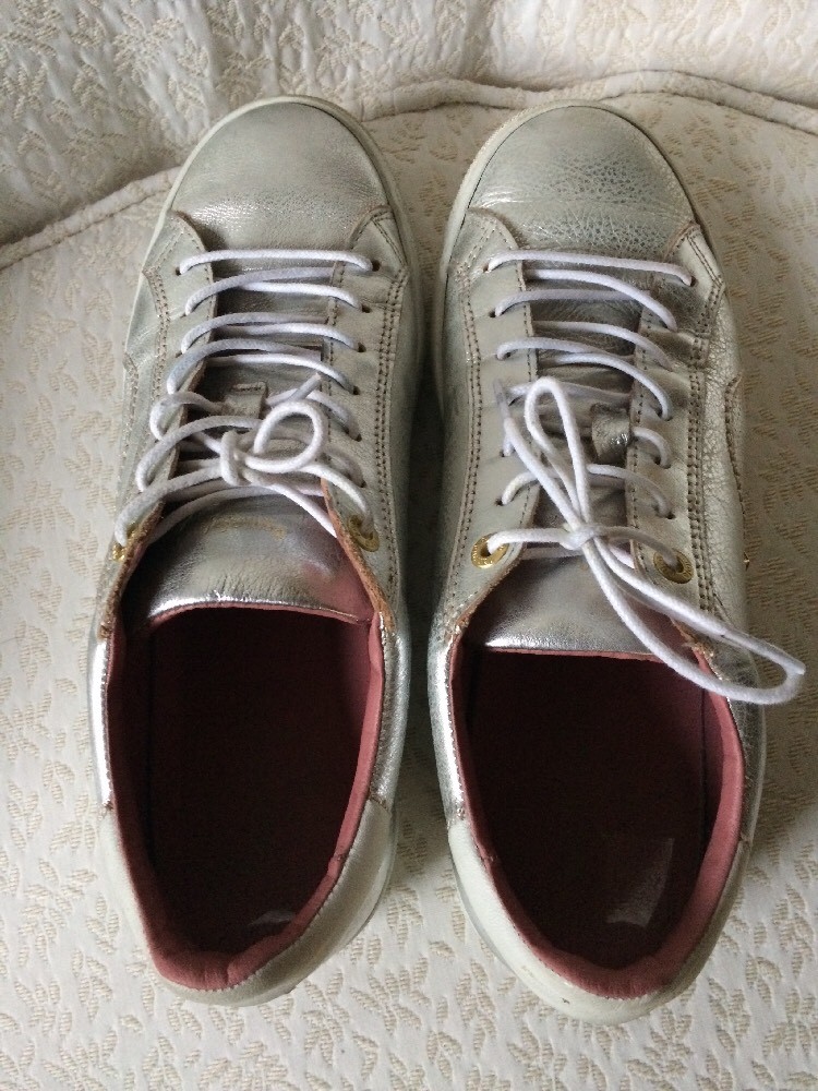 PANTOFOLA D’ORO Pantofola D'oro 38 EU 8 Argento Pelle Scarpe da Palestra Stan Smith Lacci