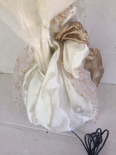 White and Gold Angel w/ White Feather Wings Motion Light Christmas Tree Topper - Picture 8 of 12