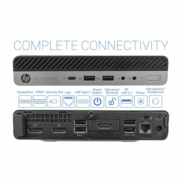 HP ELITEDESK 800 G4 DM MINI PC I5-8500T 512GB SSD 16GB WIN10 WIFI 