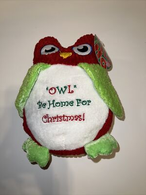 NEW Sugarloaf Red Owl OWL Be Home For Christmas Plush 2012 10 inch