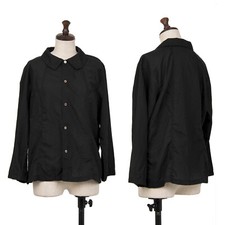 COMME des GARCONS Polyester Round Collar Shirt Black Size M Womens