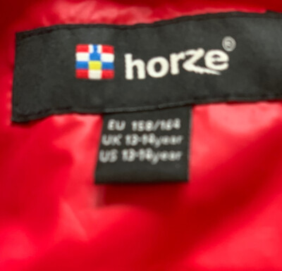 Gilet Rembourré équitation Fille Horze Luna – Rouge, Taille 13-14 Ans, état Excellent