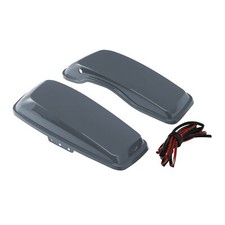 Tapas de bolsa de sillín aptas para Harley Touring Street Road Glide 2014-Up Gunship gris