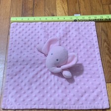 Nuby Pink Elephant Lovey Security Blanket Plush Minky Dot 14"