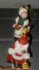 Decorazione natalizia bici tandem Kurt Adler Babbo Natale e signora Babbo Natale vintage
