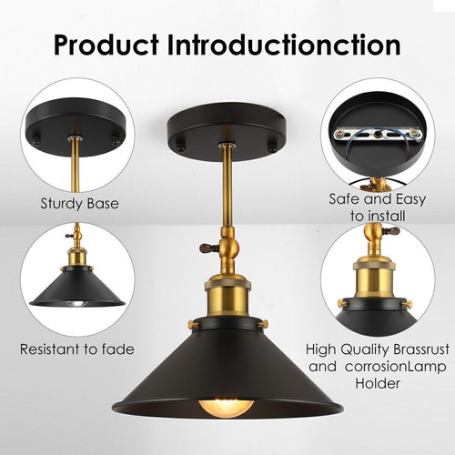 E27 Vintage Industrial Wall Light Metal Brushed Adjustable Wall Sconce Lamp Vpby - Picture 8 of 12