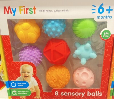 Baby Ball Set Baby Handmassage 8-teilig Multi-Textur Sensorik Spielzeug Kuschelbälle