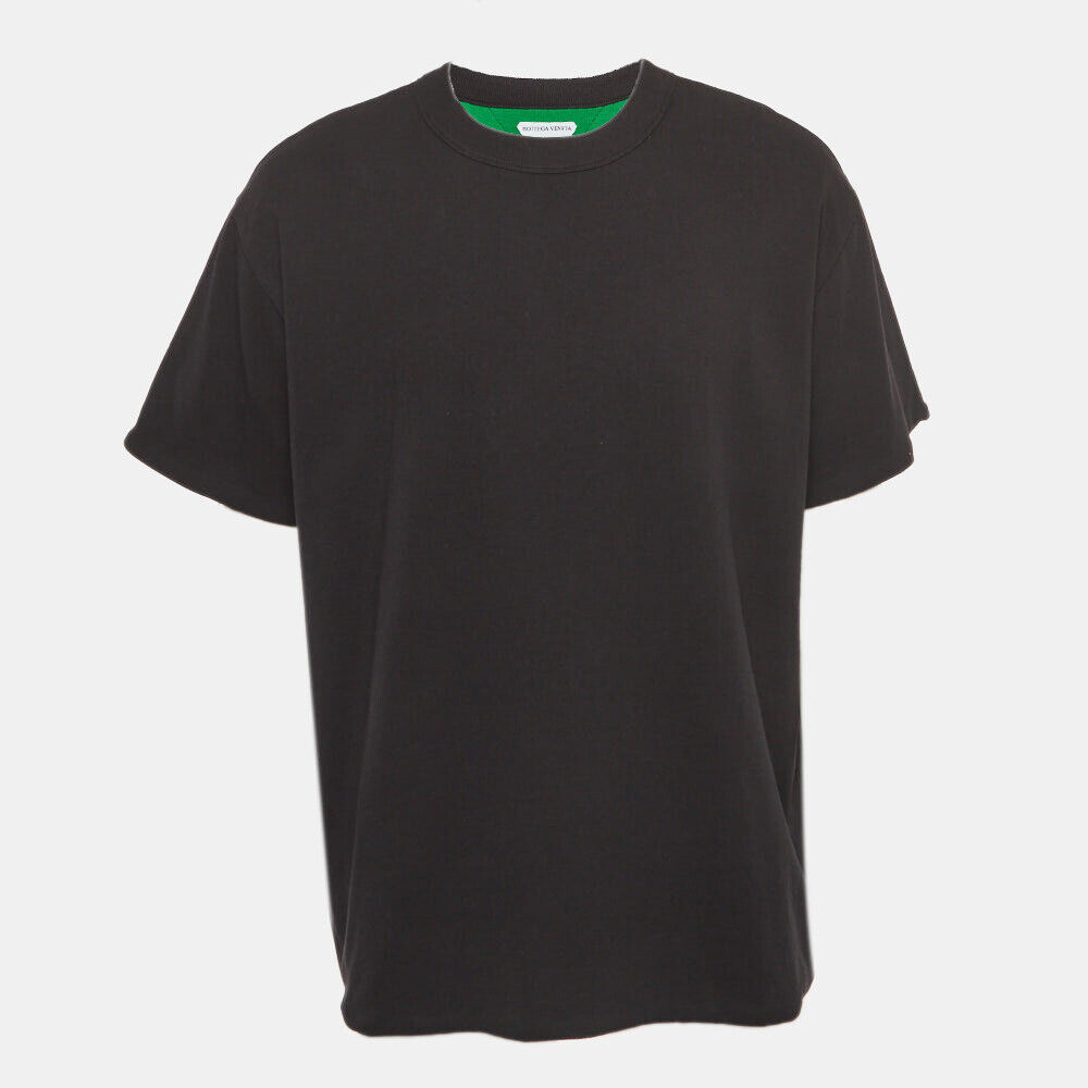 Bottega Veneta Black Double-Layered Cotton Jersey T-Shirt M Bottega Veneta Black Double-Layered Cotton Jersey T-Shirt M