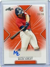 2021 Leaf Perfect Game Autographs Orange Miles Curley Auto 26/30