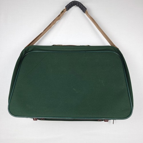 Luggage Suitcase 21" Dark Forest Green Carry-On and Over the Shoulder Strap - Picture 11 of 15