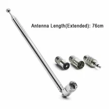 For Bose-Wave FM Radio F Type Telescopic Aerial 75 Ohm Antenna W/ TV/3.5 Adapter