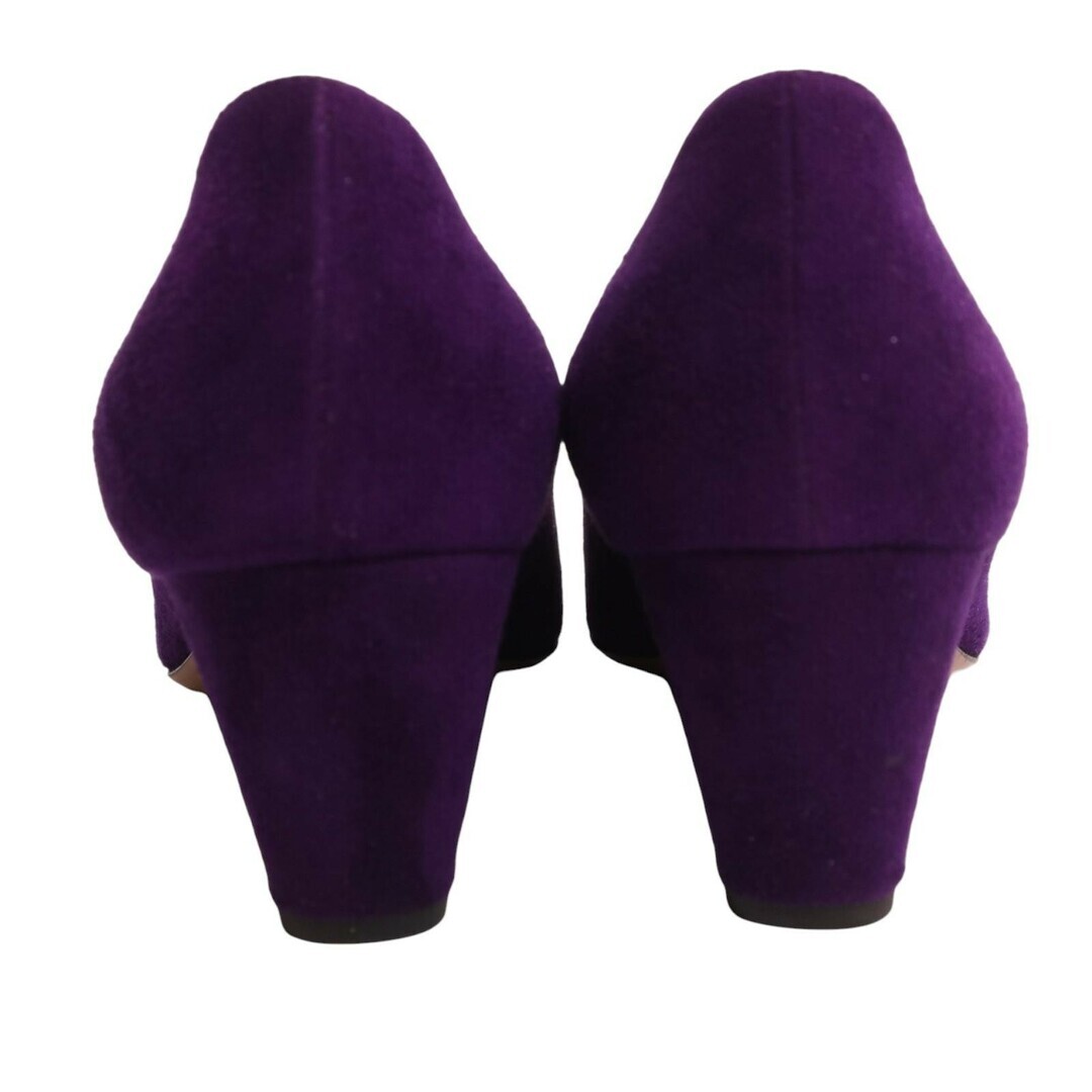 PRADA Pumps Heel Beaded Suede Purple EU38.5 US8.5 Japan F/S USED thumbnail 11