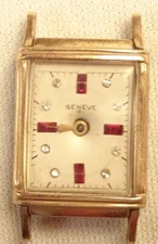 Geneve Wristwatch 7J Antique Swiss Men's Parts or Repair Rolled Gold
