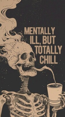 ''Mentally ill, but totally chill'' cool Print Poster