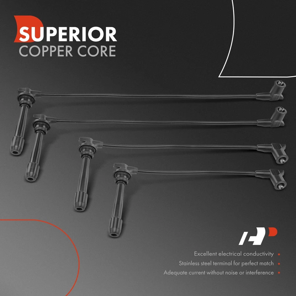 Juego de 4 cables de bujía para Dodge Attitude 2006-11 Verna 2004-06 Hyundai Accent Foto 2 de 4