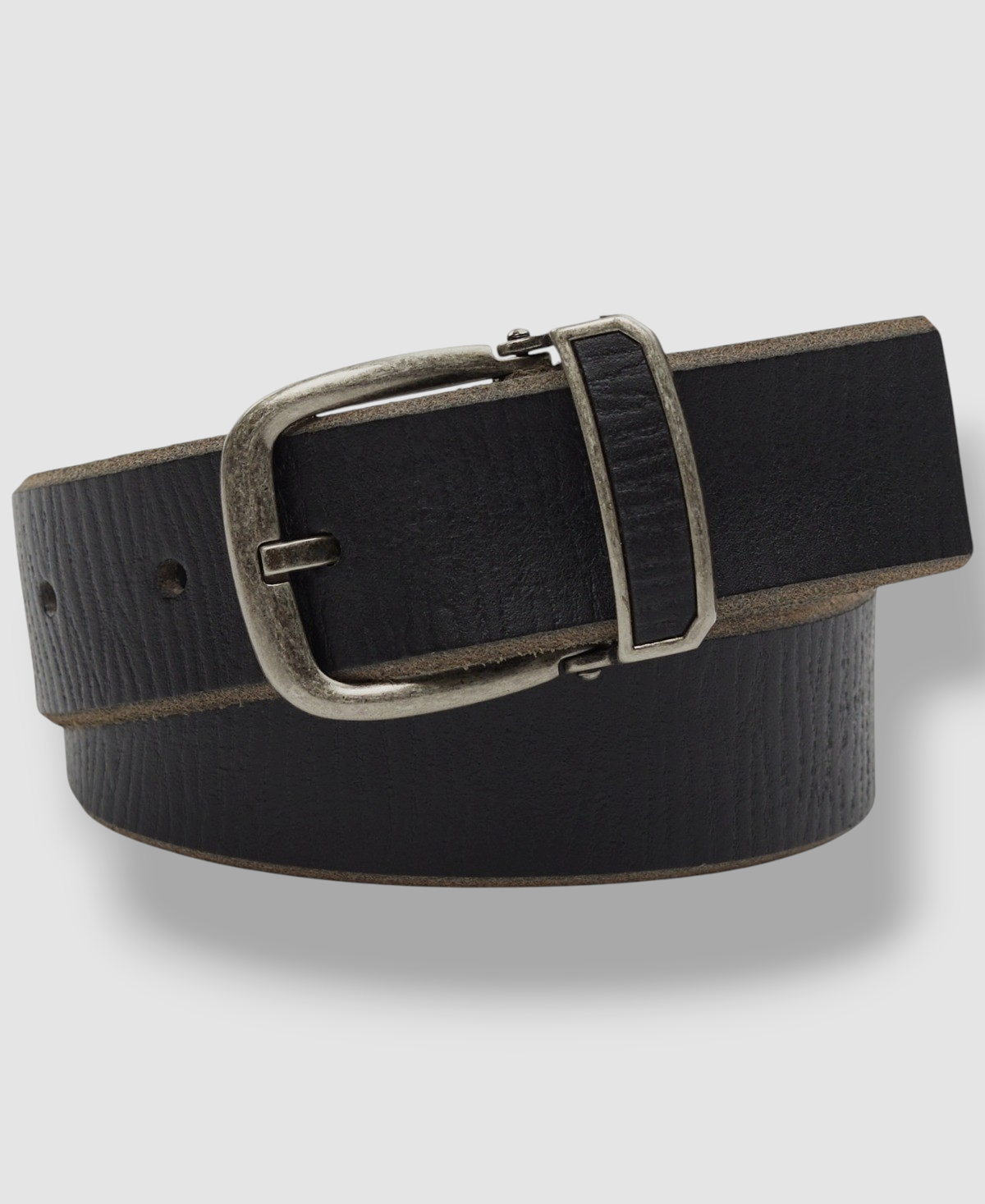 Inc International Concepts Men's Black Textured Leather Belt Size M 34-36