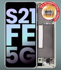 OEM Original Samsung Galaxy S21 FE 5G LCD Touch Screen Green Frame Service Pack 
