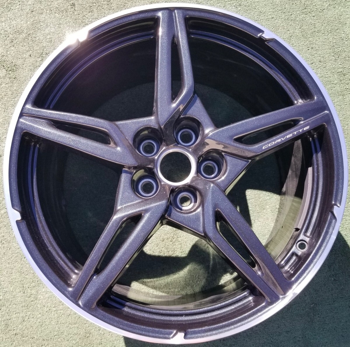 Factory Chevrolet Corvette Rear Wheel 20 in Stingray Black C8 OEM