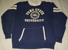 VTG 60s 70s PENN STATE UNIVERSITY NITTANY LIONS SWEATSHIRT LARGE BLUE CREW NECK