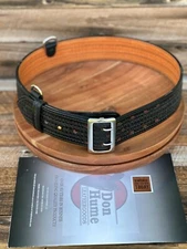 Don Hume 36 Black Basket Leather 2 1/4" Duty Belt With Sam Browne Strap D Rings