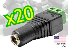 20Pcs DC Power Female Barrel Plug Connector 2.1 x 5.5 mm Terminal Jack