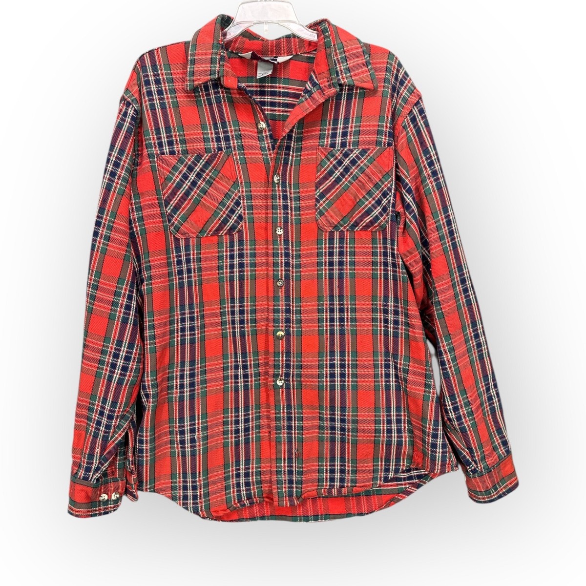 A*d様 80's BIG MAC HEAVY FLANNEL SHIRT US Vintage 80's Big Mac Navy Blue Plaid Heavy Flannel Button