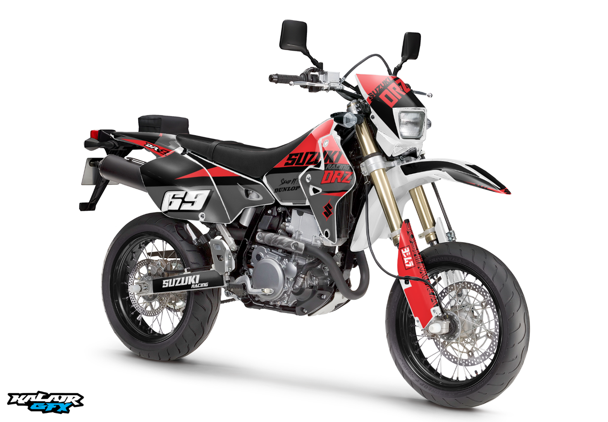 Graphics Kit for SUZUKI DRZ400SM (ALL YEARS) VOLTAIC-Red