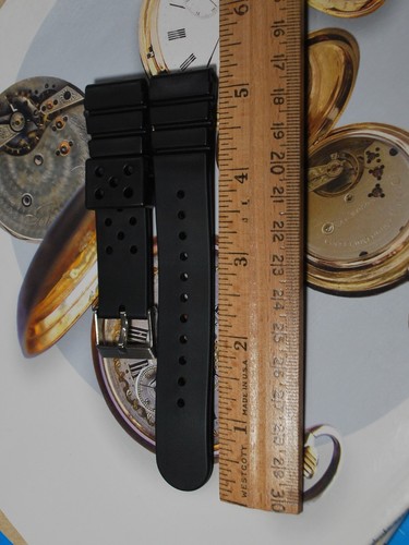 Neu 22mm schwarz Gummi Herren Uhrenarmband für Casio, Seiko Taucheruhren - Bild 8 von 12