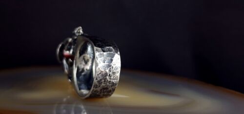 Ring Silber 925 Gargoyle Farbstein Granat rot 20,0 mm - grandios & extrem - Bild 14 von 14