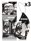 3 x Areon Liquid 5ml. Black Crystal Car Aroma Perfume Tree Air Freshener Scent