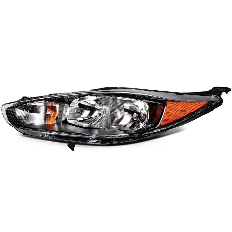 Pair Headlights Assembly For 2014-2018 Ford Fiesta Black Housing W/Bulbs LH&RH - Imagem 3 de 4