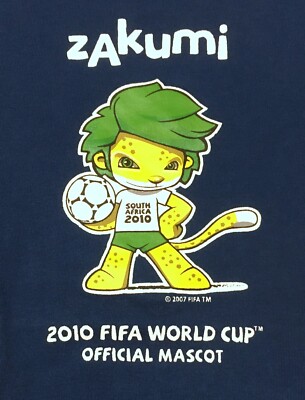 2010 FIFA World Cup South Africa BLUE Zakumi Kids Sz 8 T-Shirt