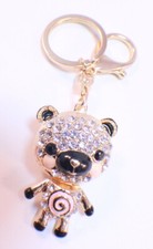 Rhinestone Bling Key Chain Fob Purse Phone Charm Happy Piggie Pig
