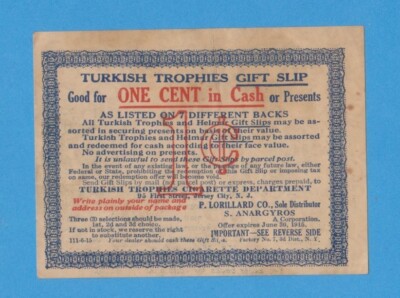 1915 Fatima Cigarettes premium coupon - Extra large leathers  tough