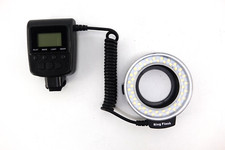 48LED Macro Flash Light with LCD Display Power Control Adapter Rings Diffuser