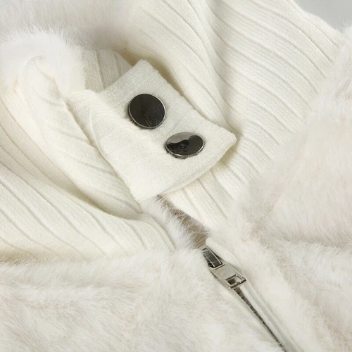 Wolliges Revers Taille Taille Oberteil Schlankmacher Langarm Pullover Patchwork Strickjacke - Bild 15 von 20