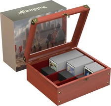 Wooden Storage Box for Trading Card, MTG Deck Case Holds 2400+ Gaming Cards, Fit