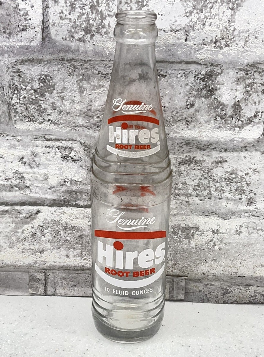 VINTAGE 10 OZ HIRES ROOT BEER GLASS BOTTLE Nice Graphics | eBay