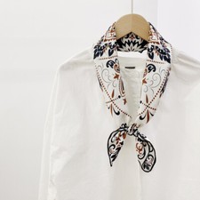 New Boutique 14Momme Twill Silk Scarf Necktie Hairband Print Square Scarf 68cm 