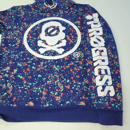 Sudadera con Capucha Cropp Progress Adulto S Azul Pintura Salpicaduras Calavera Huesos Cruzados Ropa de Calle Defecto - Imagen 8 de 14